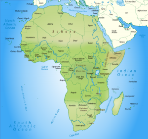 Der Kontinent Afrika mit Ländergrenzen