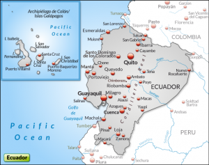 Karte von Ecuador mit wichtigen Städten