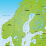 Landkarte von Norwegen, Schweden und Finnland